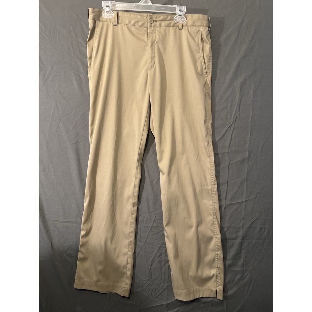 Nike Dri-FIT Mens Golf Pants Khaki 34x32 Performance Trousers Swoosh Logo